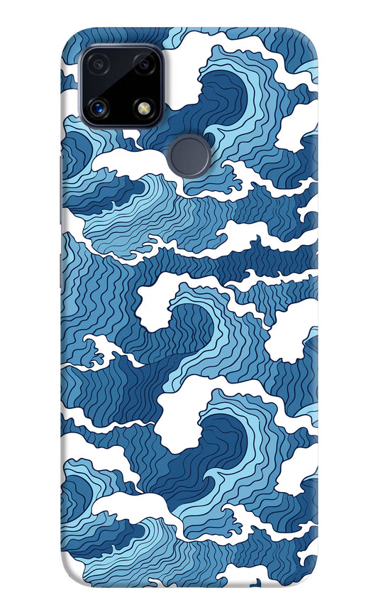 Blue Waves Realme C25/C25s Hard Case Back Cover by Casekaro
