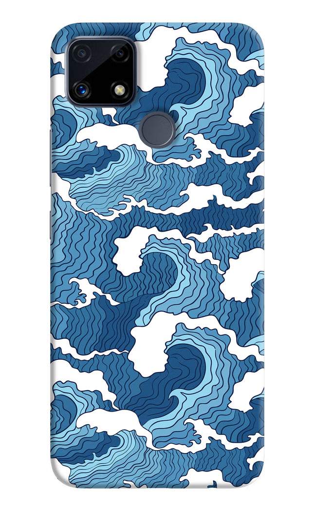 Blue Waves Realme C25/C25s Hard Case Back Cover by Casekaro