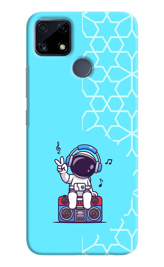 Cute Astronaut Chilling Realme C25/C25s Hard Case Back Cover by Casekaro