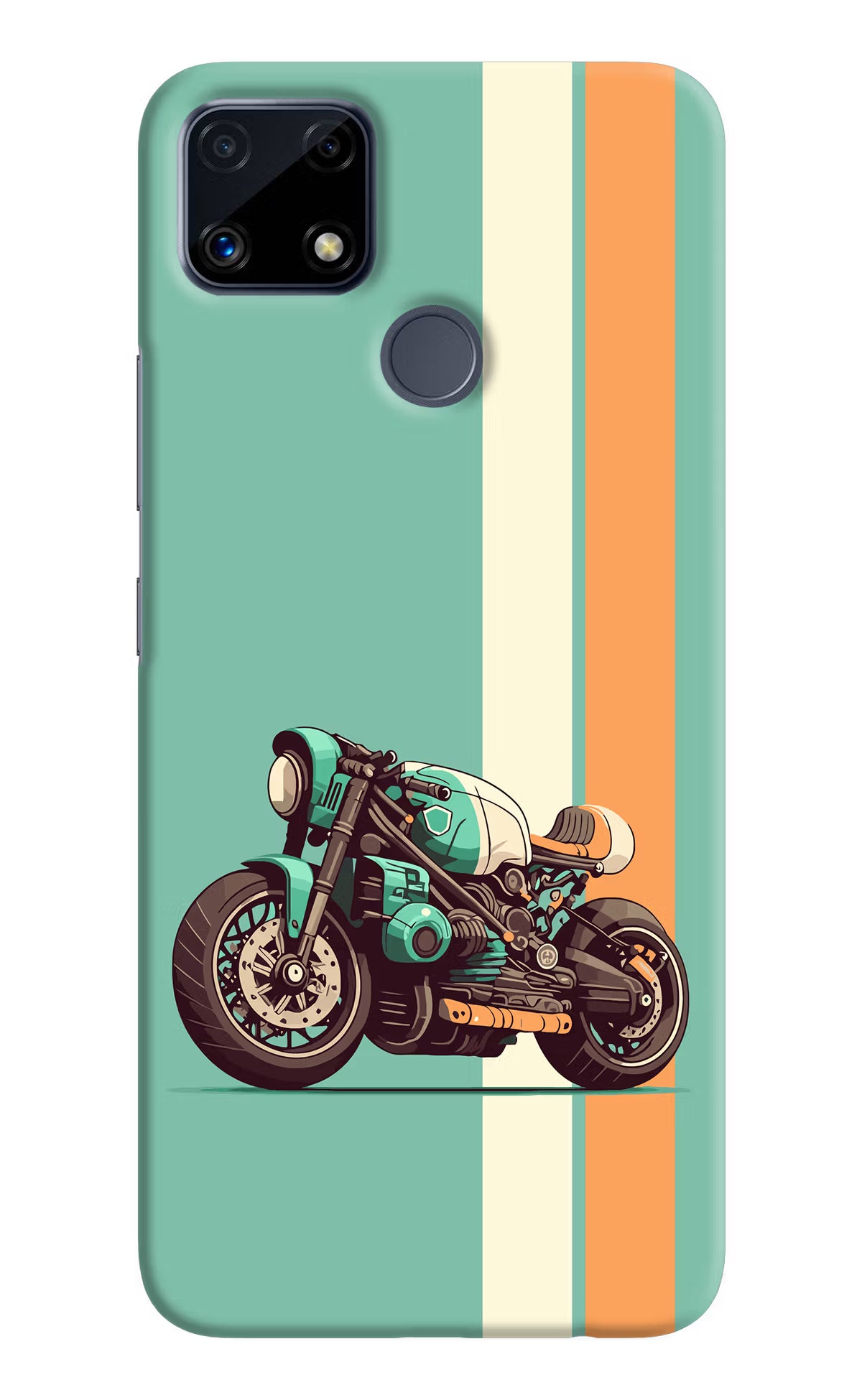 Striped Moto Drift Realme C25/C25s Hard Case Back Cover by Casekaro
