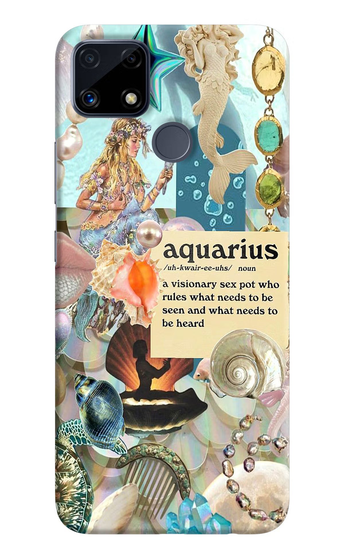 Aquarius Zodiac Realme C25/C25s Hard Case Back Cover by Casekaro