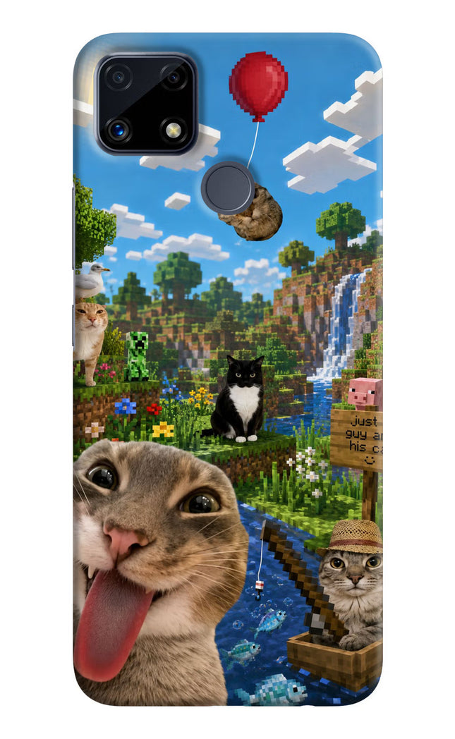 Minecraft Cat Chaos Realme C25/C25s Hard Case Back Cover by Casekaro
