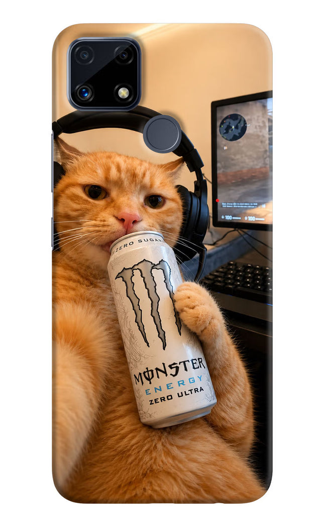 Gamer Cat Energy Realme C25/C25s Hard Case Back Cover by Casekaro