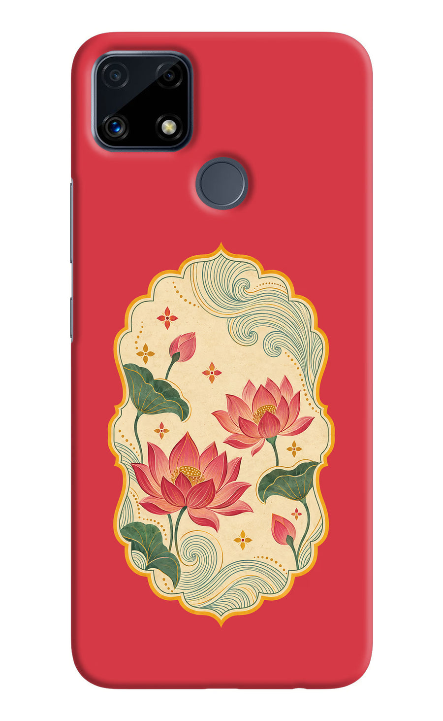 Pink Lotus Realme C25/C25s Back Cover, Hard case