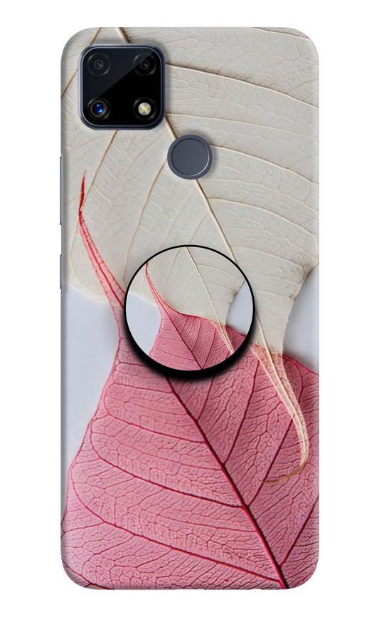 White Pink Leaf Realme C25/C25s Pop Case by Casekaro