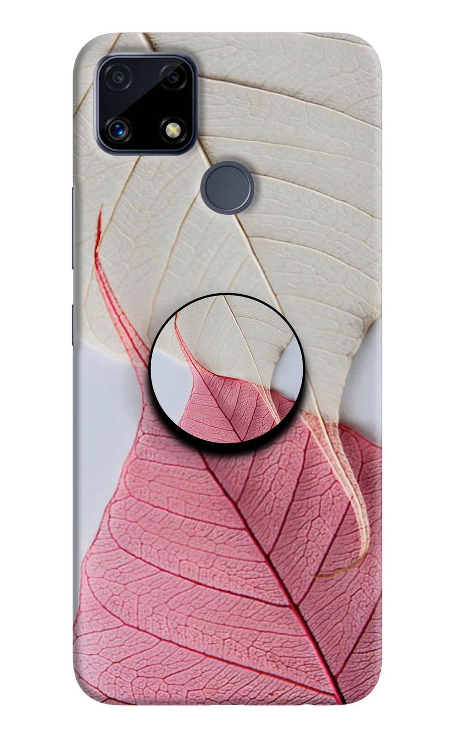 White Pink Leaf Realme C25/C25s Pop Case, Hard case