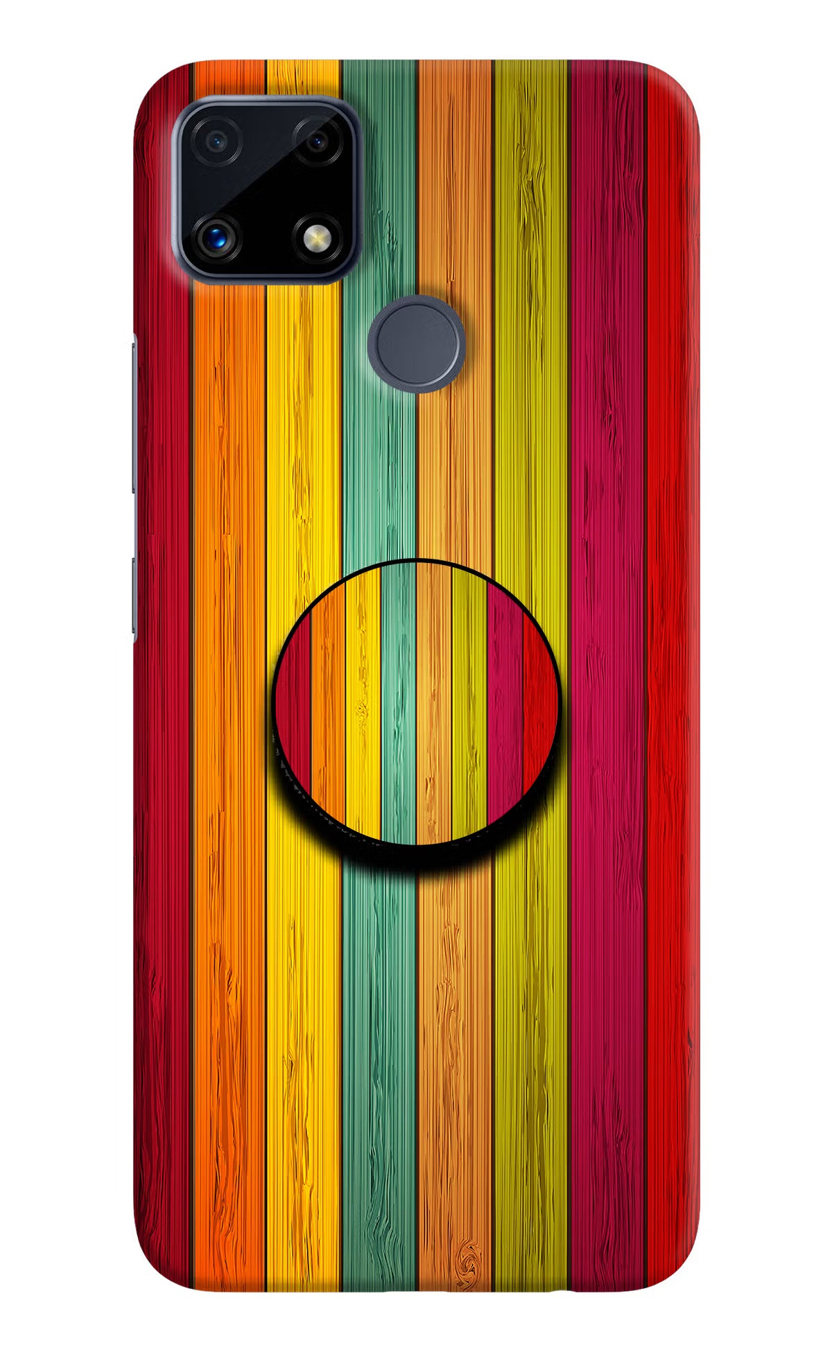 Multicolor Wooden Realme C25/C25s Pop Case by Casekaro