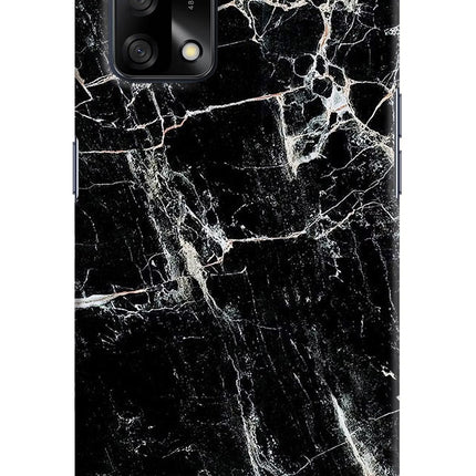 Black Marble Texture Oppo F19/F19s Hard Case Back Cover by Casekaro