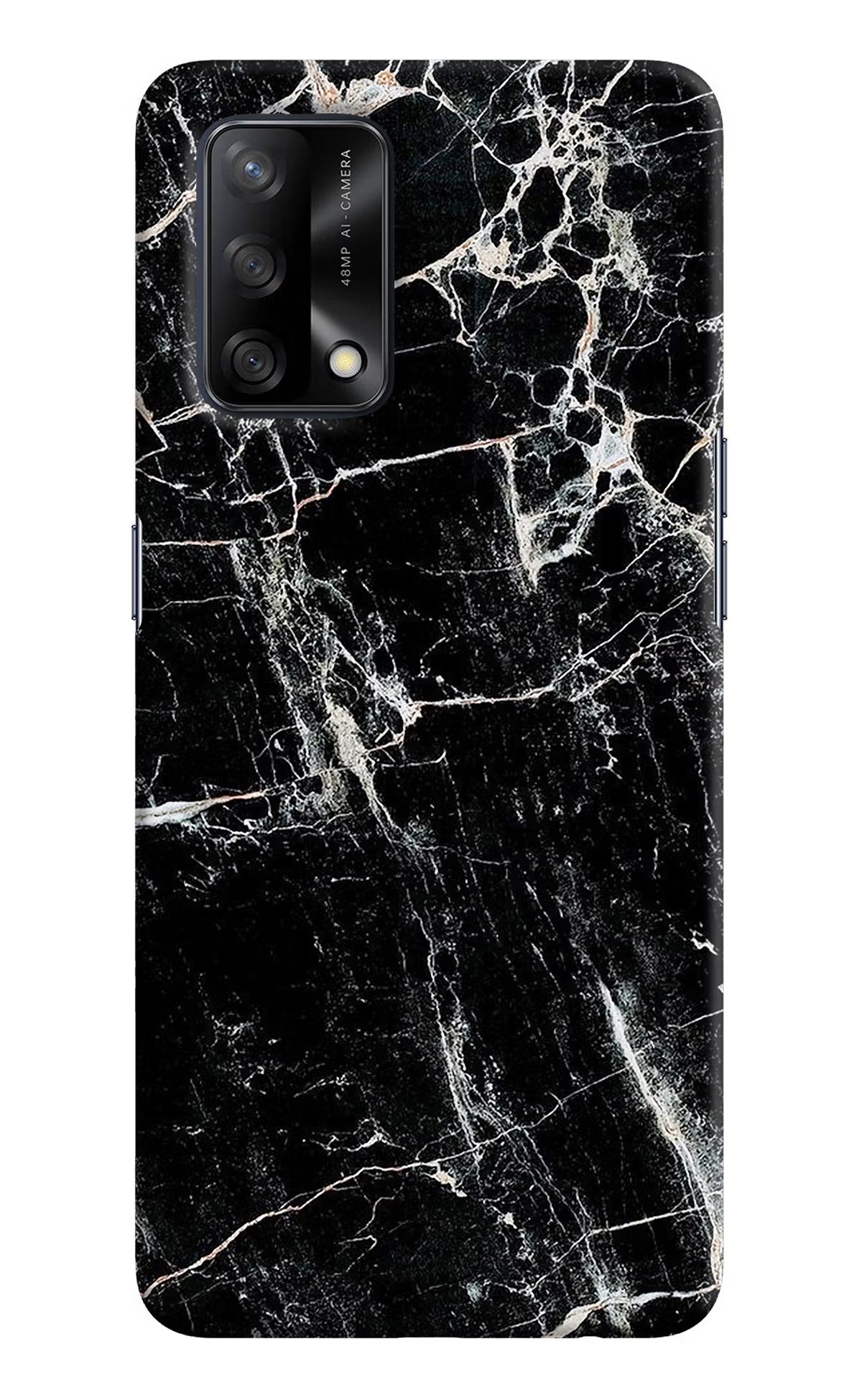 Black Marble Texture Oppo F19/F19s Hard Case Back Cover by Casekaro