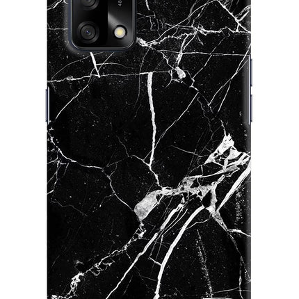 Black Marble Pattern Oppo F19/F19s Hard Case Back Cover by Casekaro