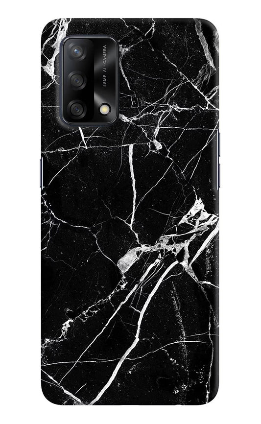 Black Marble Pattern Oppo F19/F19s Hard Case Back Cover by Casekaro