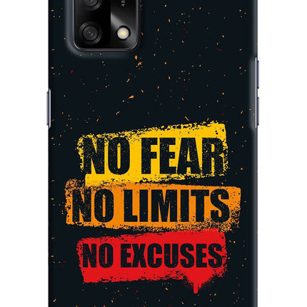 No Fear No Limits No Excuse Oppo F19/F19s Hard Case Back Cover by Casekaro