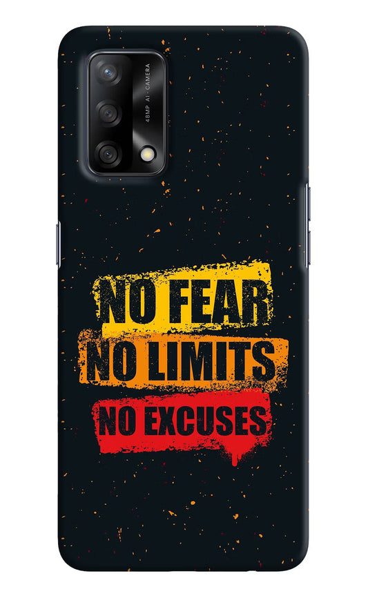 No Fear No Limits No Excuse Oppo F19/F19s Hard Case Back Cover by Casekaro