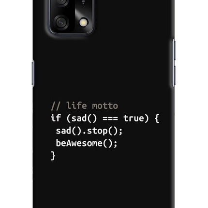 Life Motto Code Oppo F19/F19s Hard Case Back Cover by Casekaro