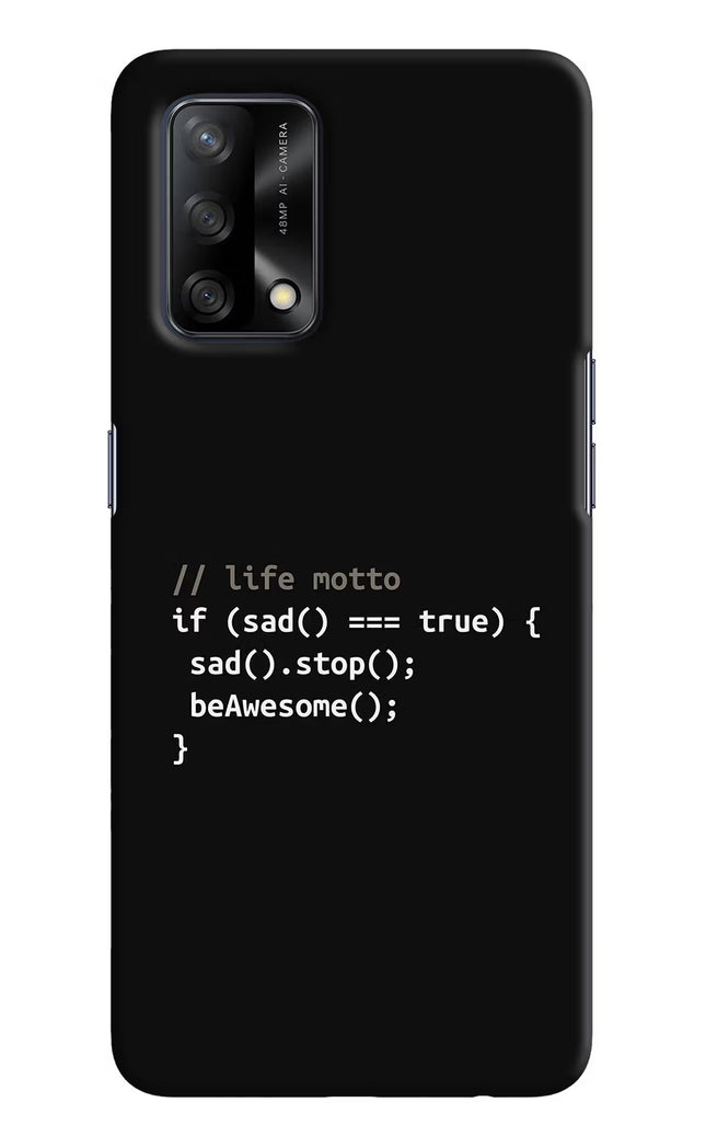 Life Motto Code Oppo F19/F19s Hard Case Back Cover by Casekaro