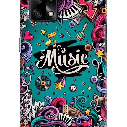 Music Graffiti Oppo F19/F19s Hard Case Back Cover by Casekaro