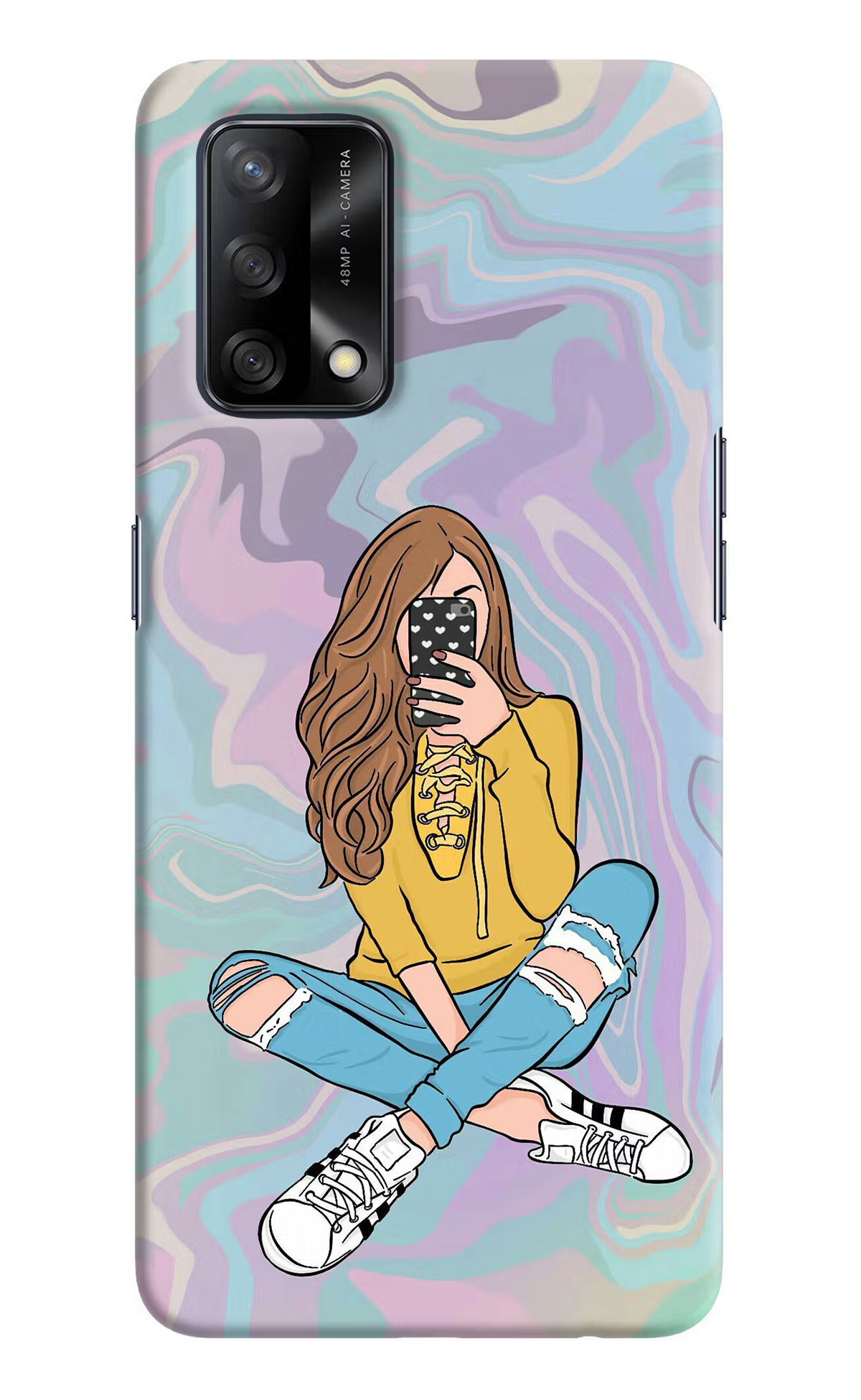 Selfie Girl Oppo F19/F19s Hard Case Back Cover by Casekaro