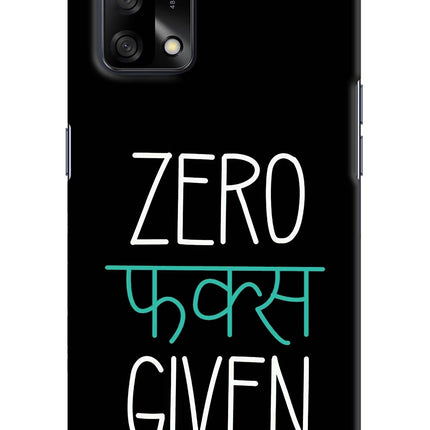 Zero Fucks Given Oppo F19/F19s Hard Case Back Cover by Casekaro