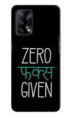 Zero Fucks Given Oppo F19/F19s Hard Case Back Cover by Casekaro