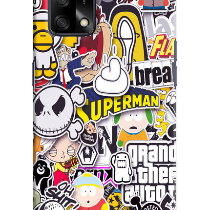 Sticker Bomb Oppo F19/F19s Hard Case Back Cover by Casekaro