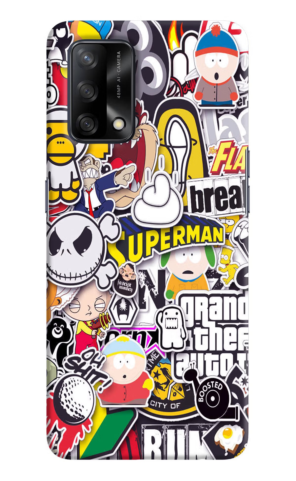 Sticker Bomb Oppo F19/F19s Hard Case Back Cover by Casekaro