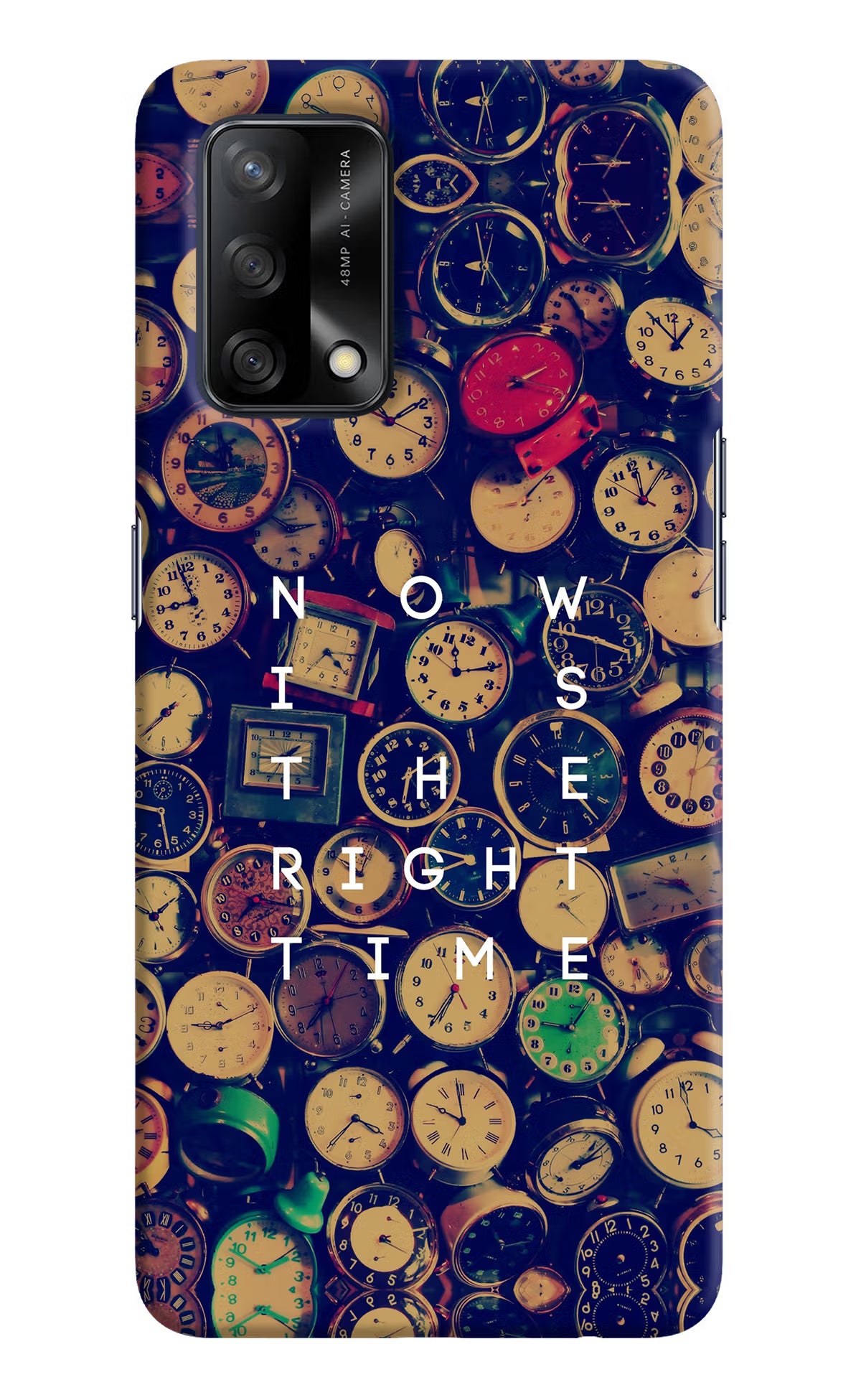Now is the Right Time Quote Oppo F19/F19s Hard Case Back Cover by Casekaro