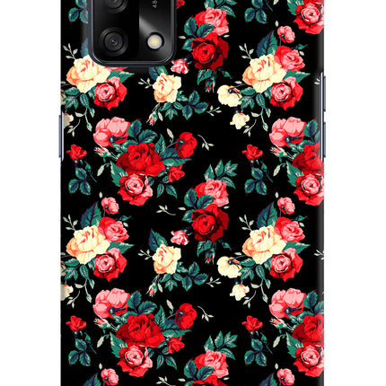 Rose Pattern Oppo F19/F19s Hard Case Back Cover by Casekaro