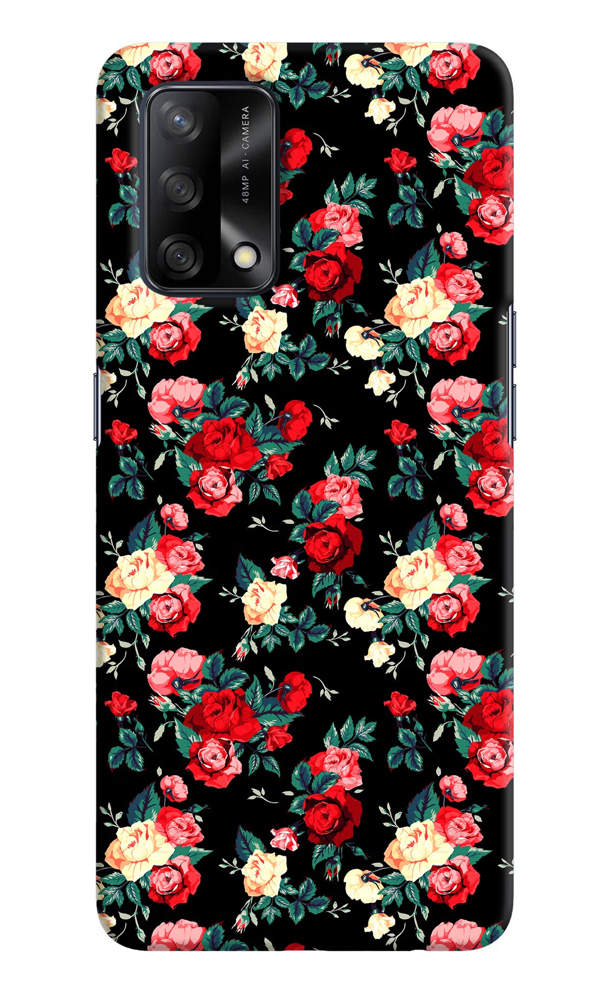Rose Pattern Oppo F19/F19s Hard Case Back Cover by Casekaro