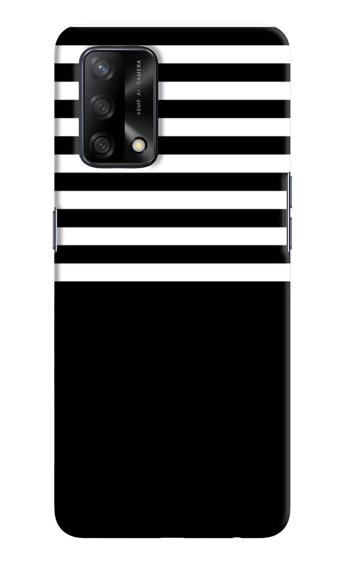 Black and White Print Oppo F19/F19s Hard Case Back Cover by Casekaro