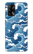 Blue Waves Oppo F19/F19s Hard Case Back Cover by Casekaro