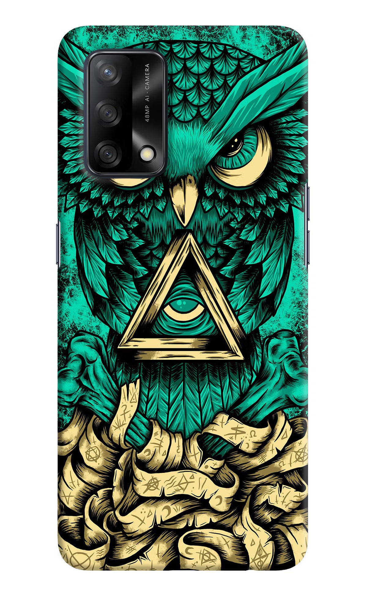 Green Owl Oppo F19/F19s Hard Case Back Cover by Casekaro