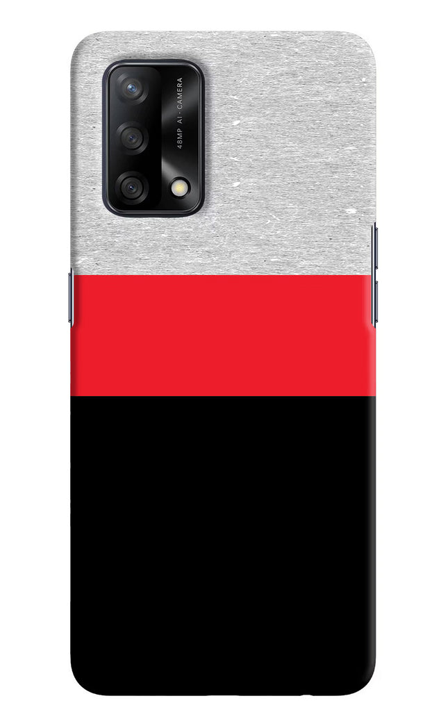 Tri Color Pattern Oppo F19/F19s Hard Case Back Cover by Casekaro