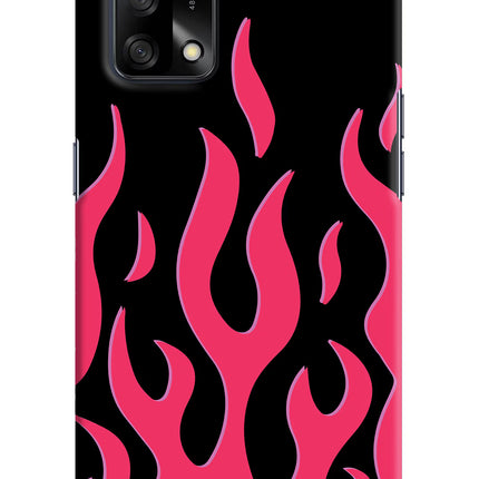 Fire Flames Oppo F19/F19s Hard Case Back Cover by Casekaro
