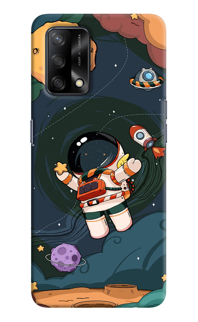 Cartoon Astronaut Oppo F19/F19s Hard Case Back Cover by Casekaro