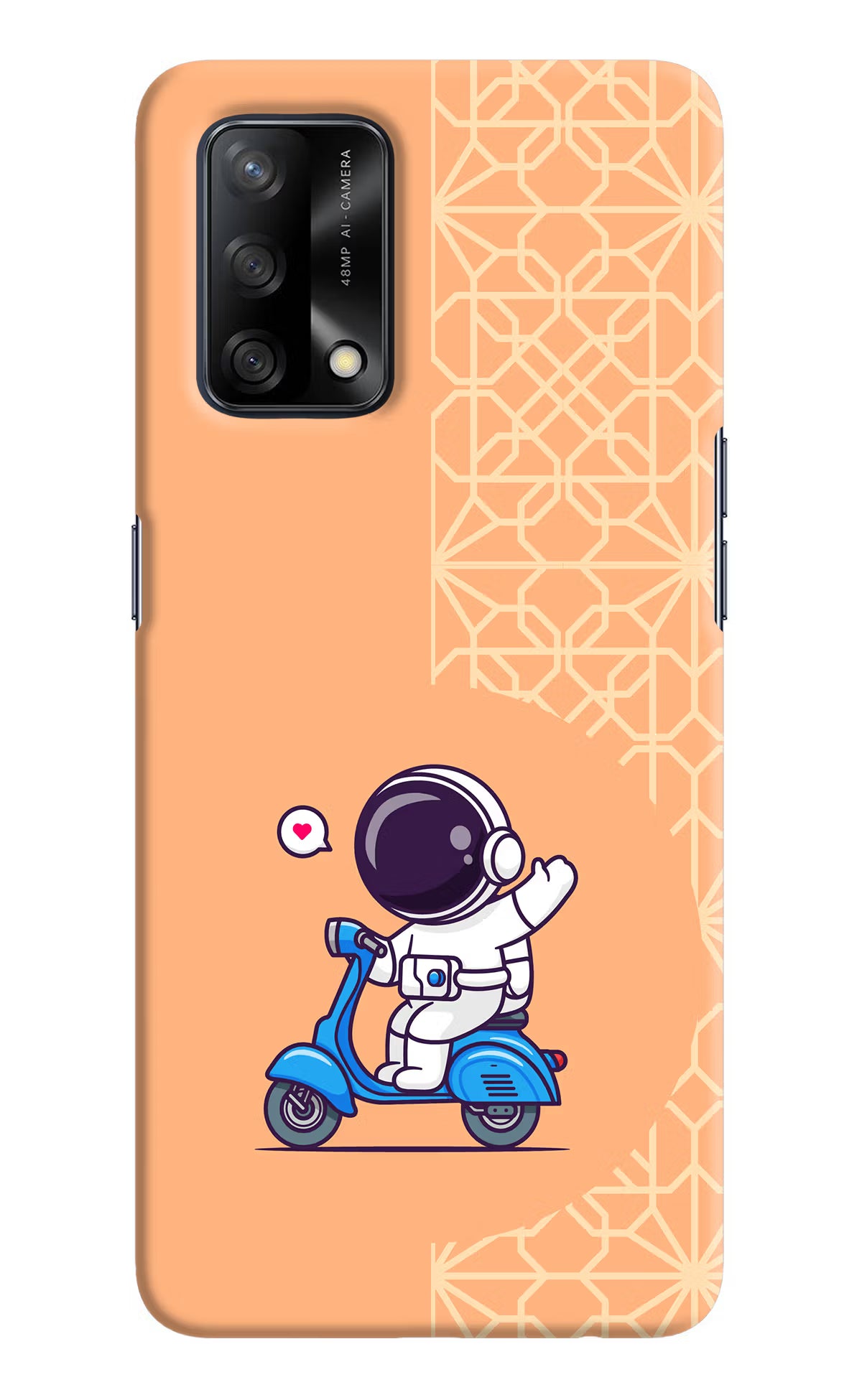 Cute Astronaut Riding Oppo F19/F19s Hard Case Back Cover by Casekaro