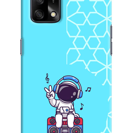 Cute Astronaut Chilling Oppo F19/F19s Hard Case Back Cover by Casekaro