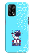 Cute Astronaut Chilling Oppo F19/F19s Hard Case Back Cover by Casekaro