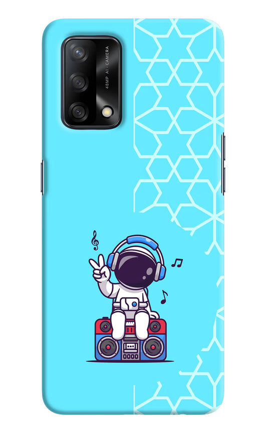 Cute Astronaut Chilling Oppo F19/F19s Hard Case Back Cover by Casekaro