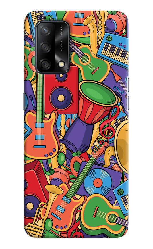 Music Instrument Doodle Oppo F19/F19s Hard Case Back Cover by Casekaro