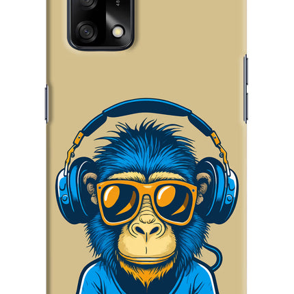 Monkey Headphone Oppo F19/F19s Hard Case Back Cover by Casekaro