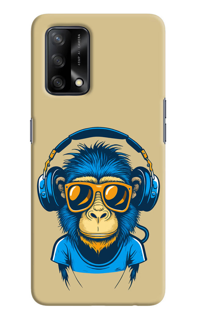 Monkey Headphone Oppo F19/F19s Hard Case Back Cover by Casekaro