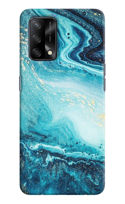 Blue Glitter Marble Oppo F19/F19s Hard Case Back Cover by Casekaro