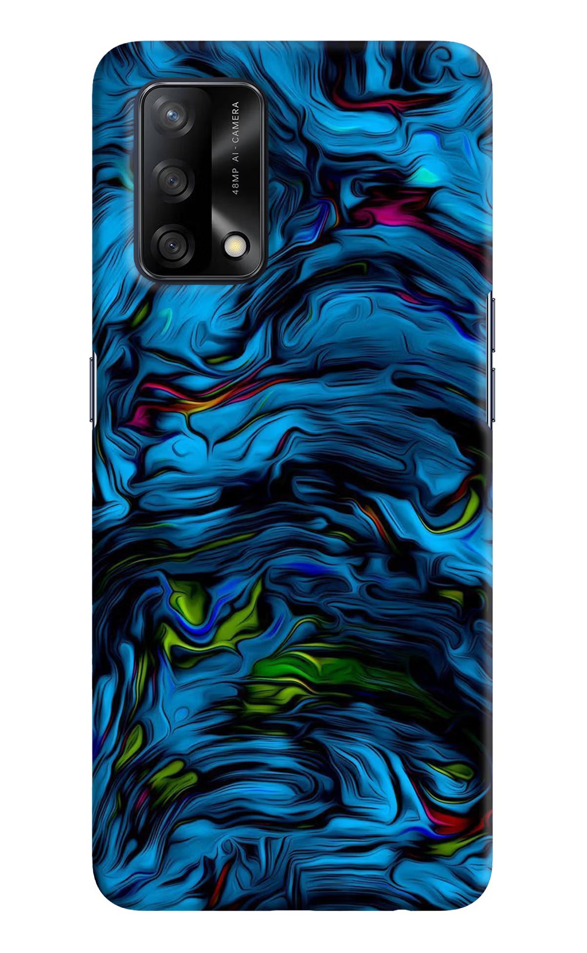 Dark Blue Abstract Oppo F19/F19s Hard Case Back Cover by Casekaro