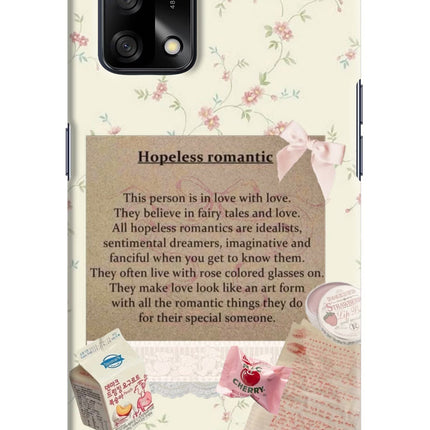 Hopeless Romantic Oppo F19/F19s Hard Case Back Cover by Casekaro