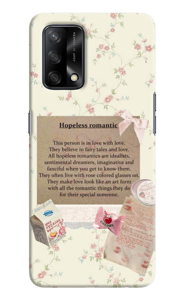 Hopeless Romantic Oppo F19/F19s Hard Case Back Cover by Casekaro