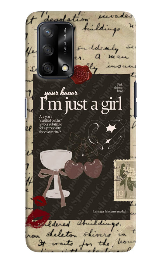 I am just a girl Oppo F19/F19s Hard Case Back Cover by Casekaro