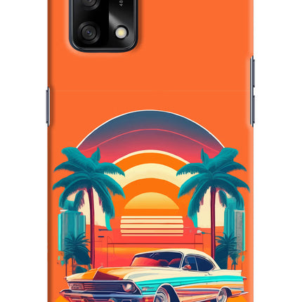 Palm Drive 80s Oppo F19/F19s Hard Case Back Cover by Casekaro