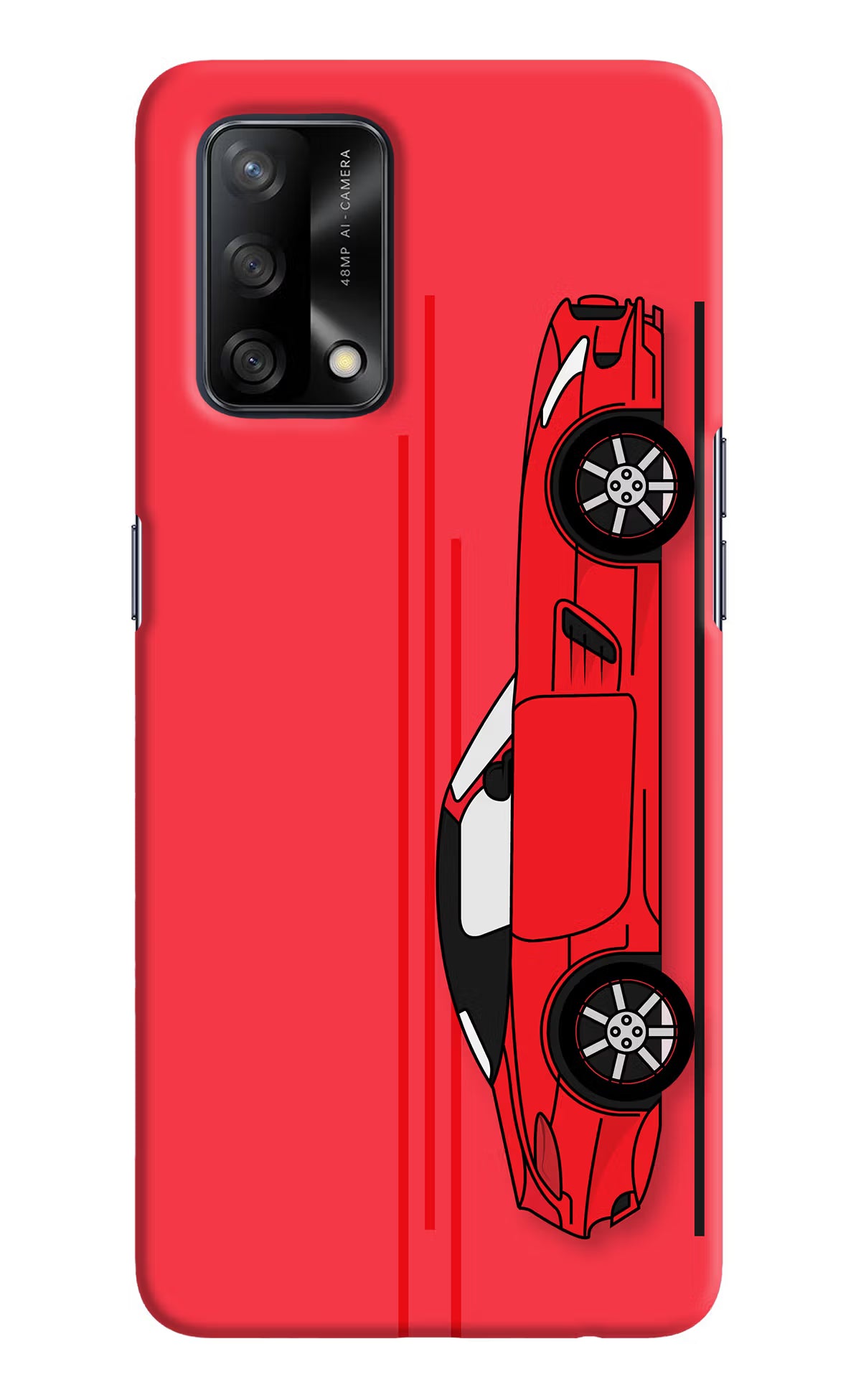 Red Velocity Oppo F19/F19s Hard Case Back Cover by Casekaro