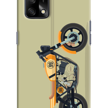 Vertical Speedster Oppo F19/F19s Hard Case Back Cover by Casekaro
