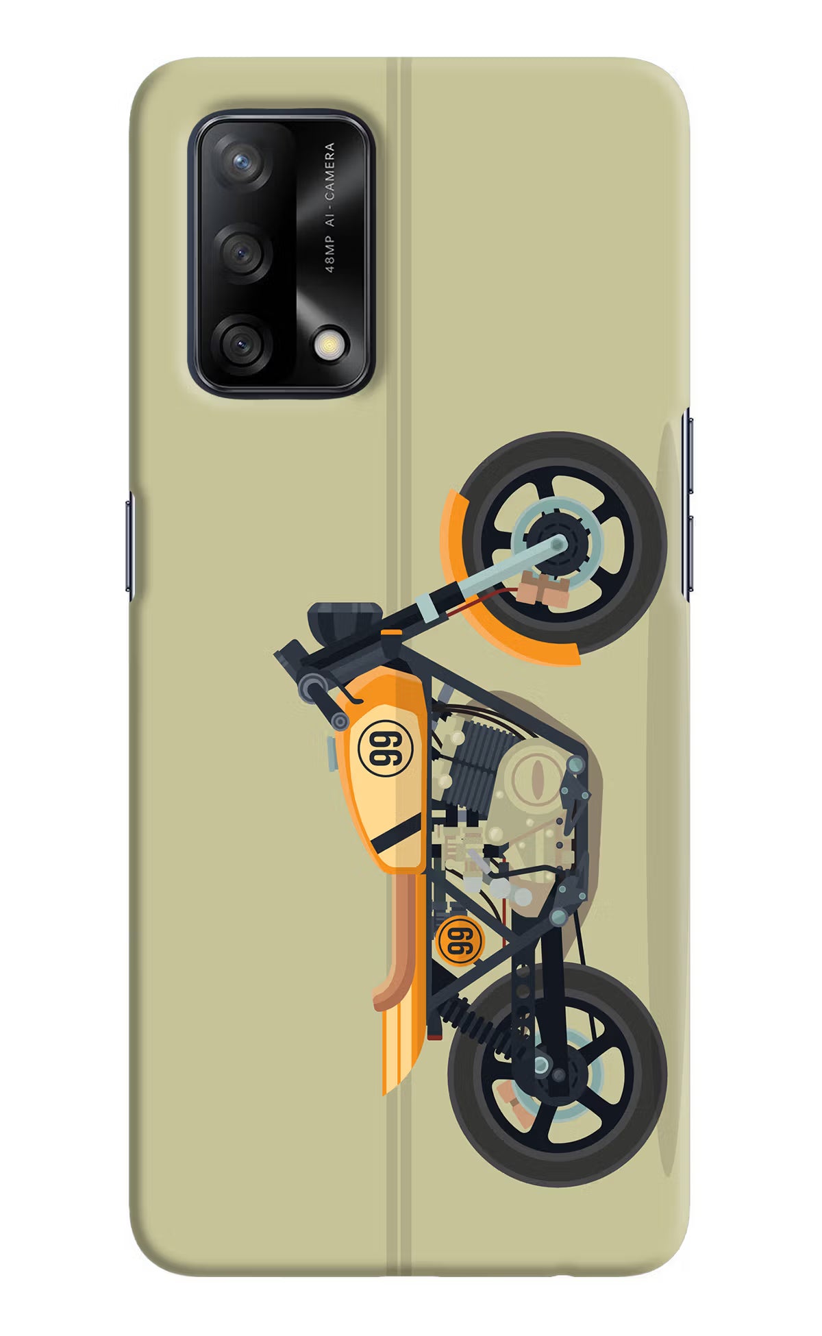 Vertical Speedster Oppo F19/F19s Hard Case Back Cover by Casekaro